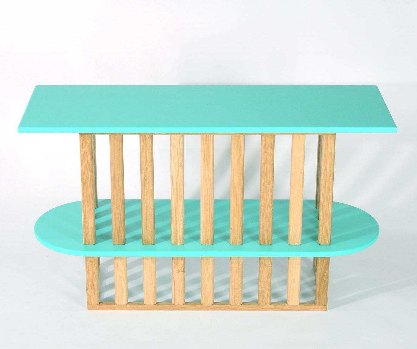 Groene twee-laags boekenkast