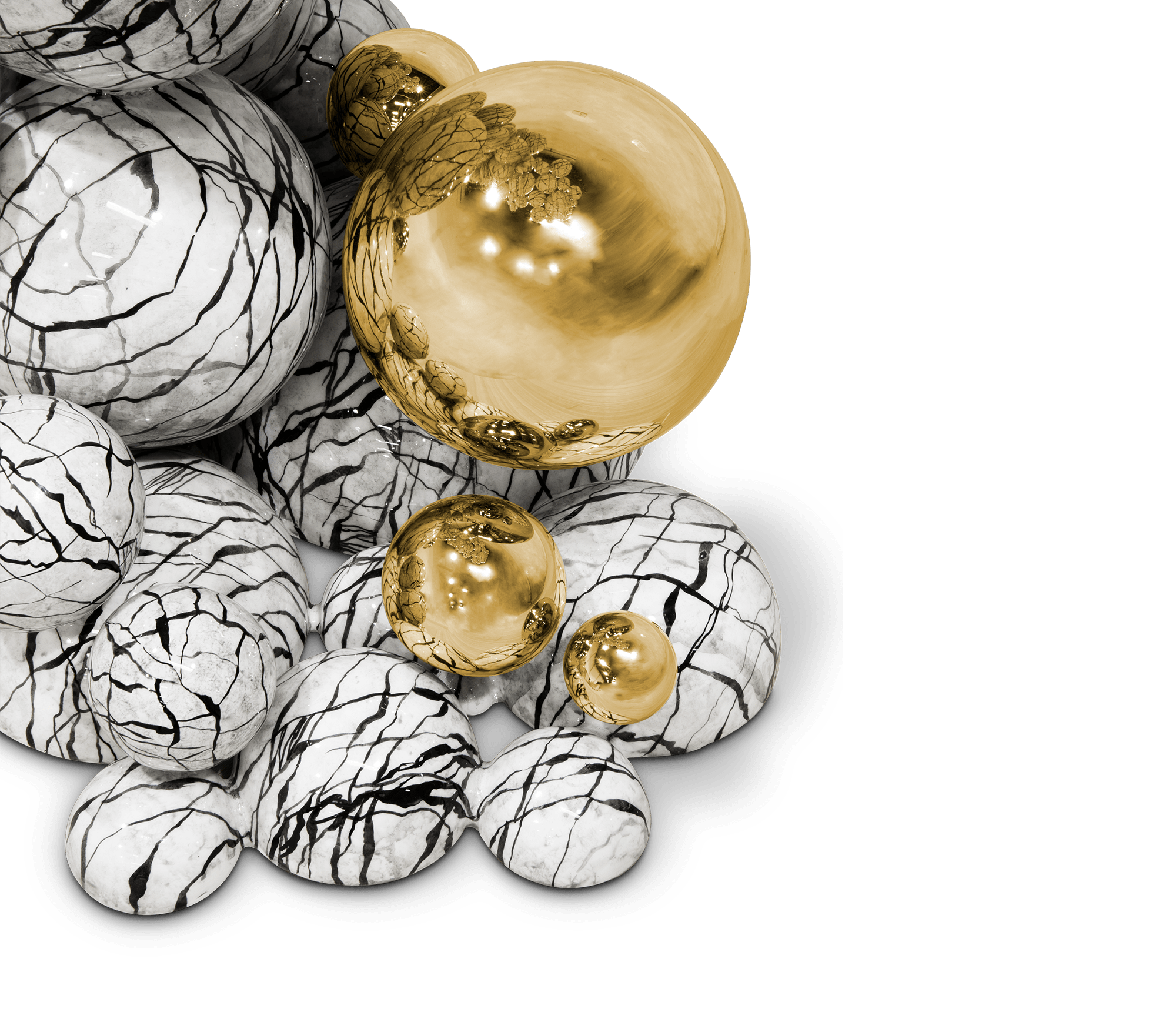 Orbit faux-marmer console