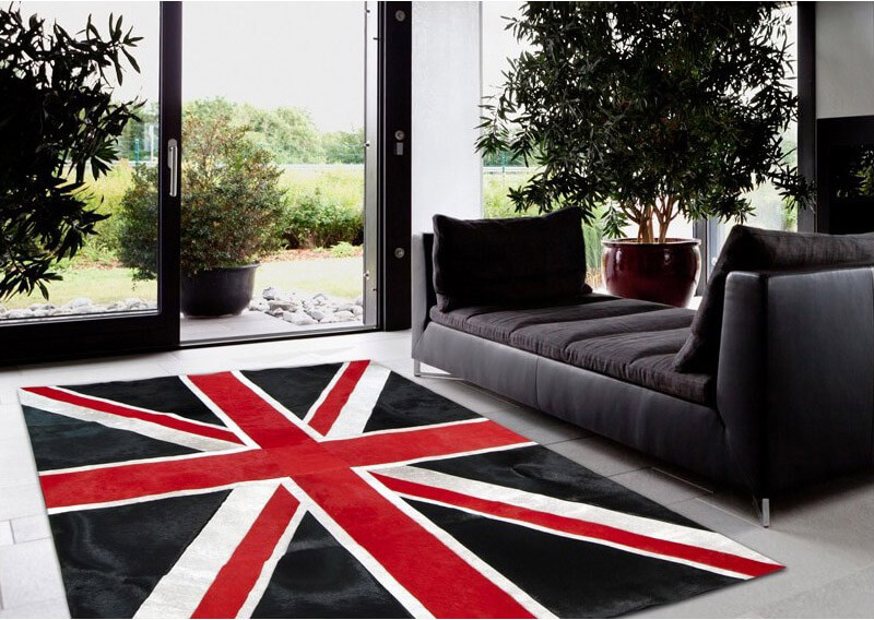 Union jack col.1 koeienhuid tapijt | Maat: 135 × 185 cm