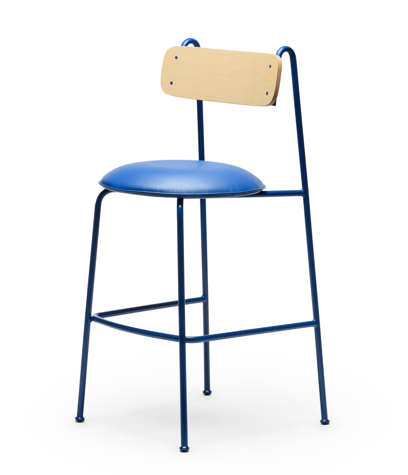 Lena SG-75 Blauwe Essenhout Barkrukstoel