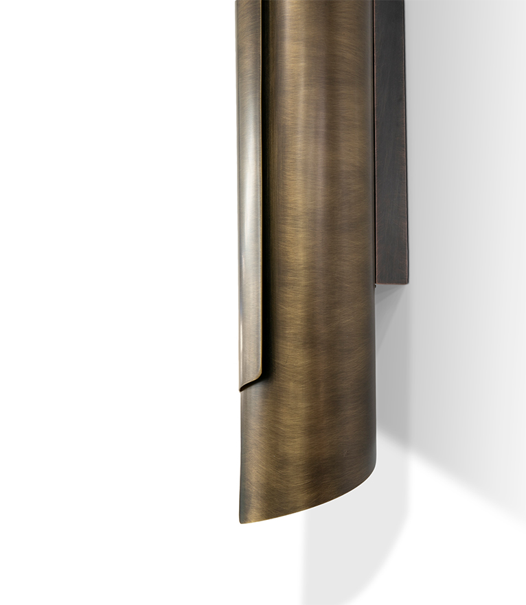 Verouderd messing wandlamp