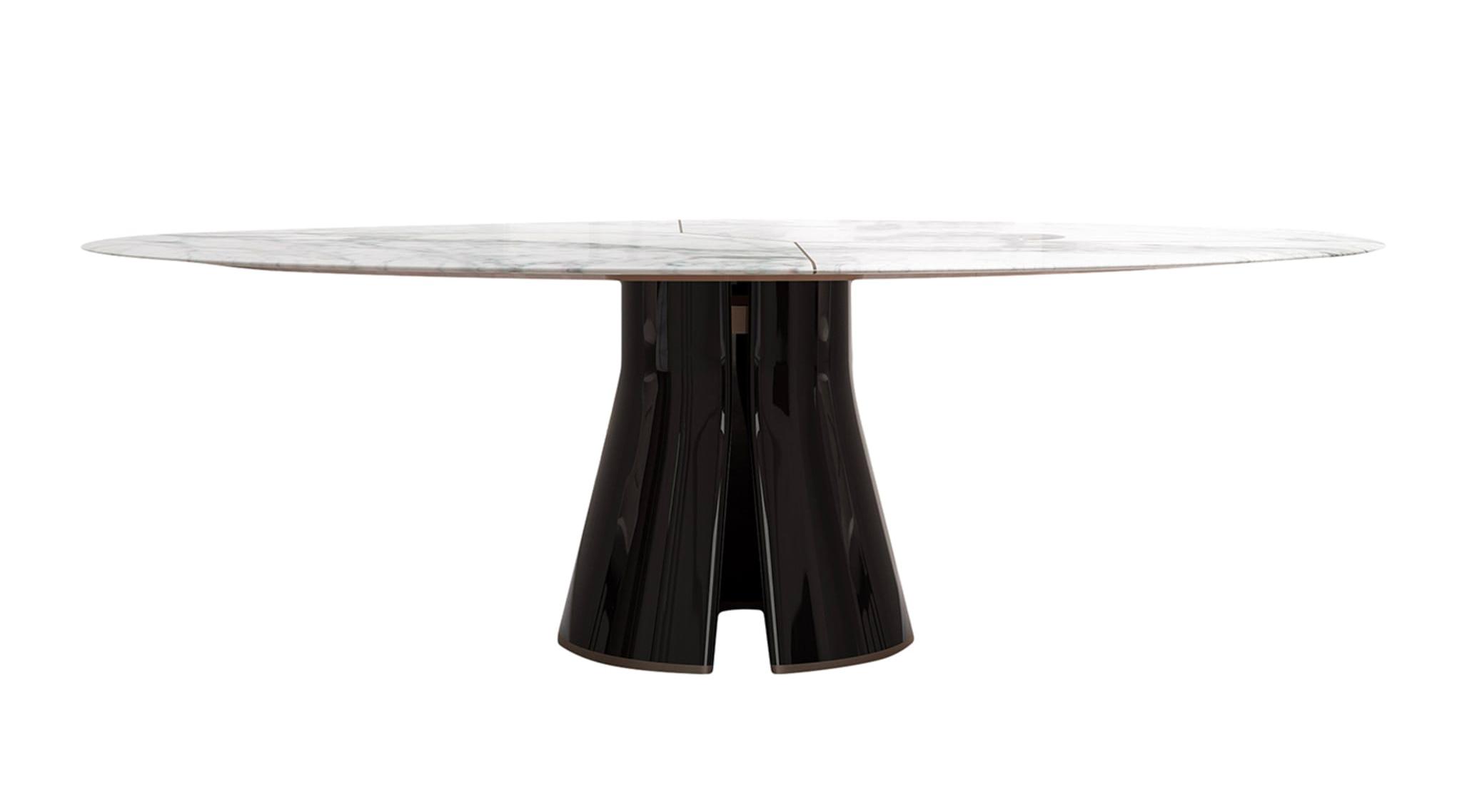 Talos ovale eettafel | Tafelblad: Marmer Arabescato Corchia | Afmetingen: B 210 cm