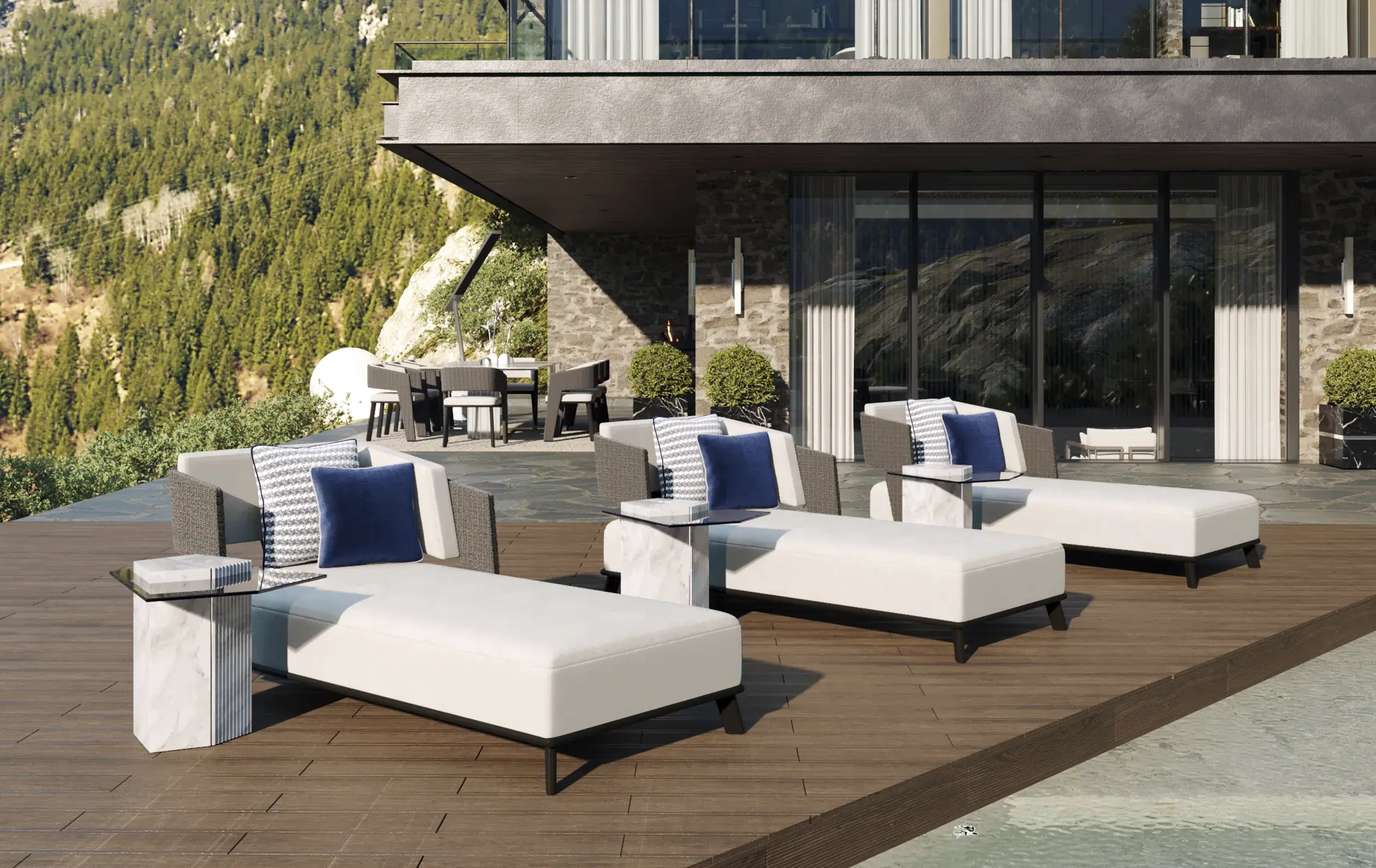 Crown grijze tuinligstoel - 1