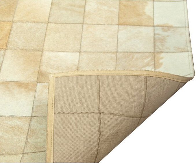 Mozaïek beige koeienhuid tapijt | Maat: 120 × 180 cm