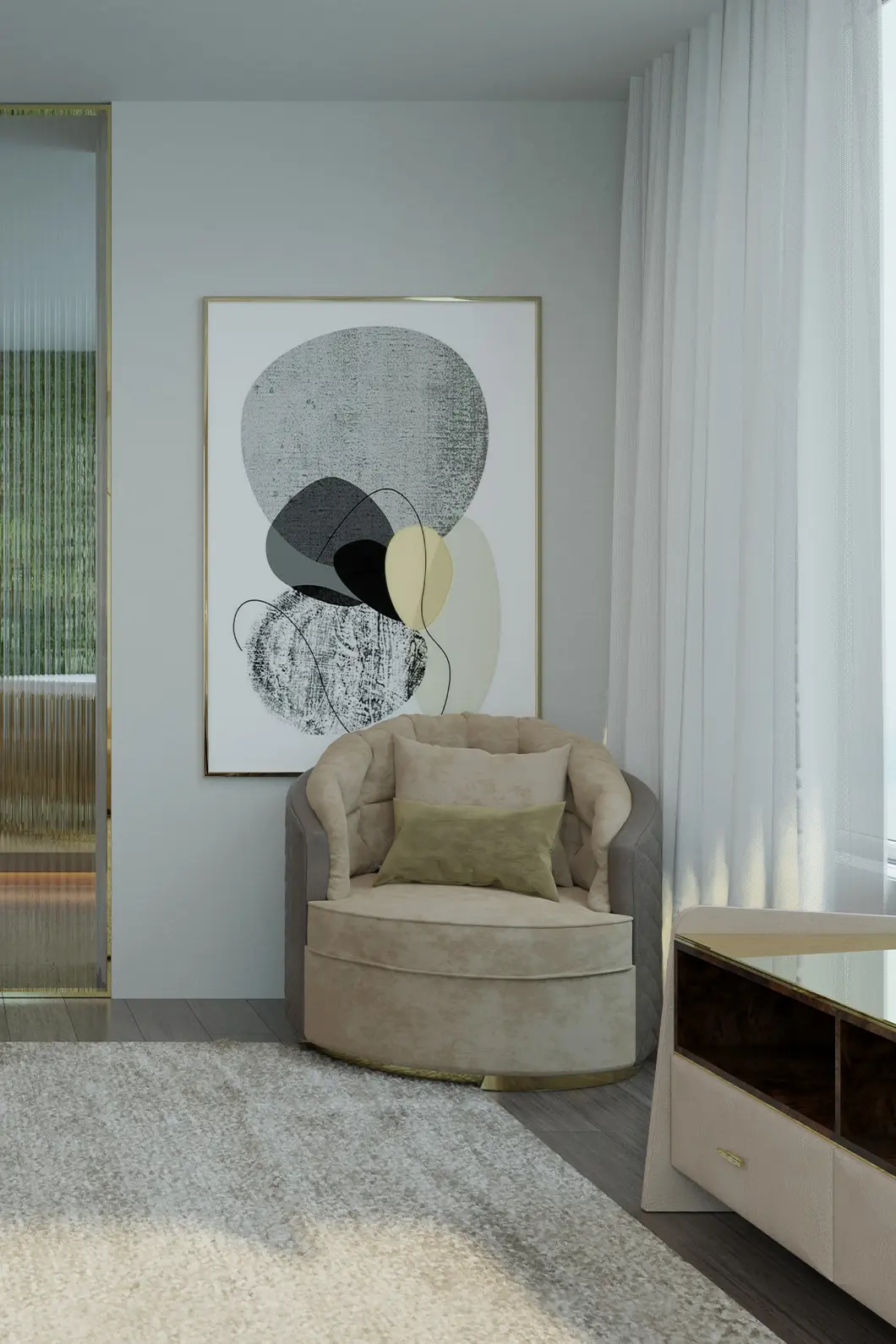 Luxe draaibare fauteuil - 1