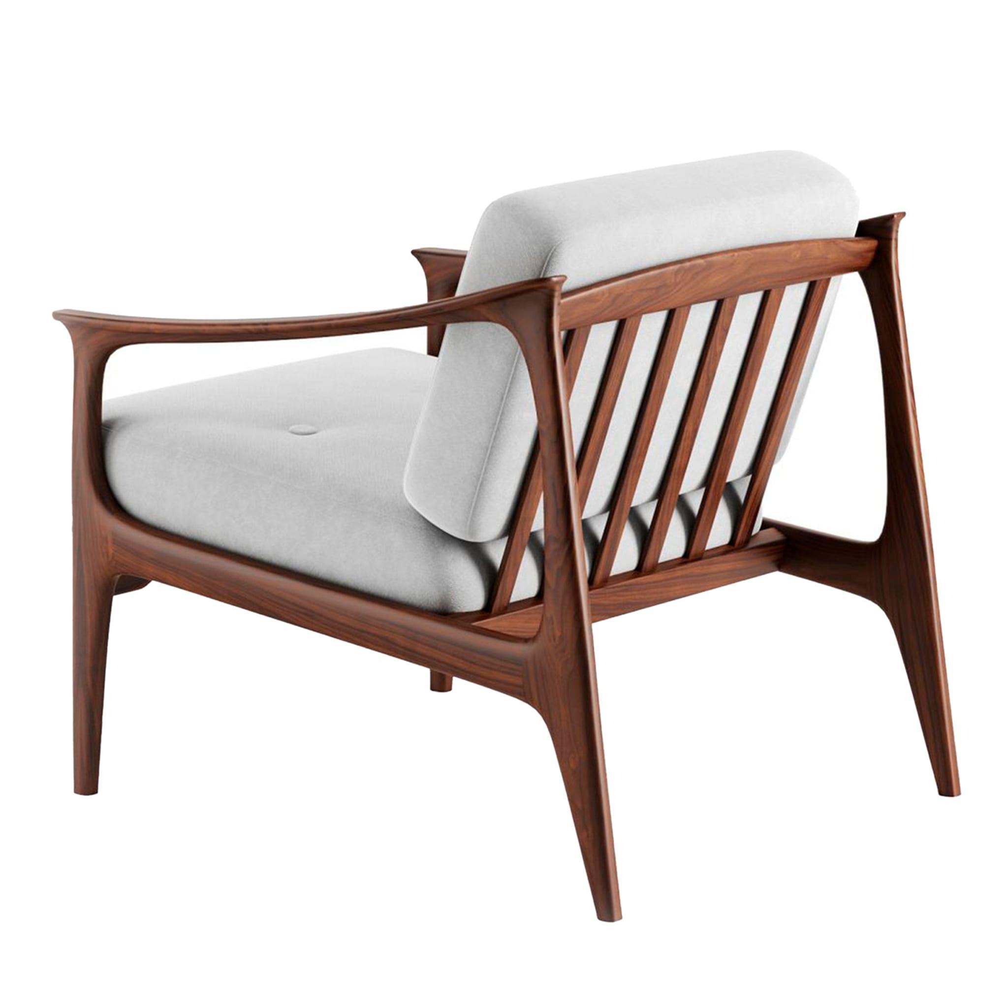 Quiete natuurlijke massief walnoten fauteuil | Kleur: Linen BEL-LINO G077 11