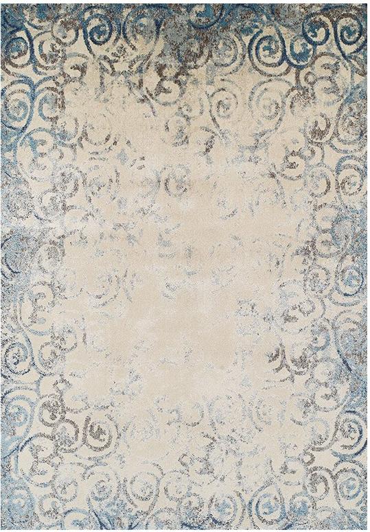 Antique Beige / Blue tapijt | Maat: 160 × 235 cm