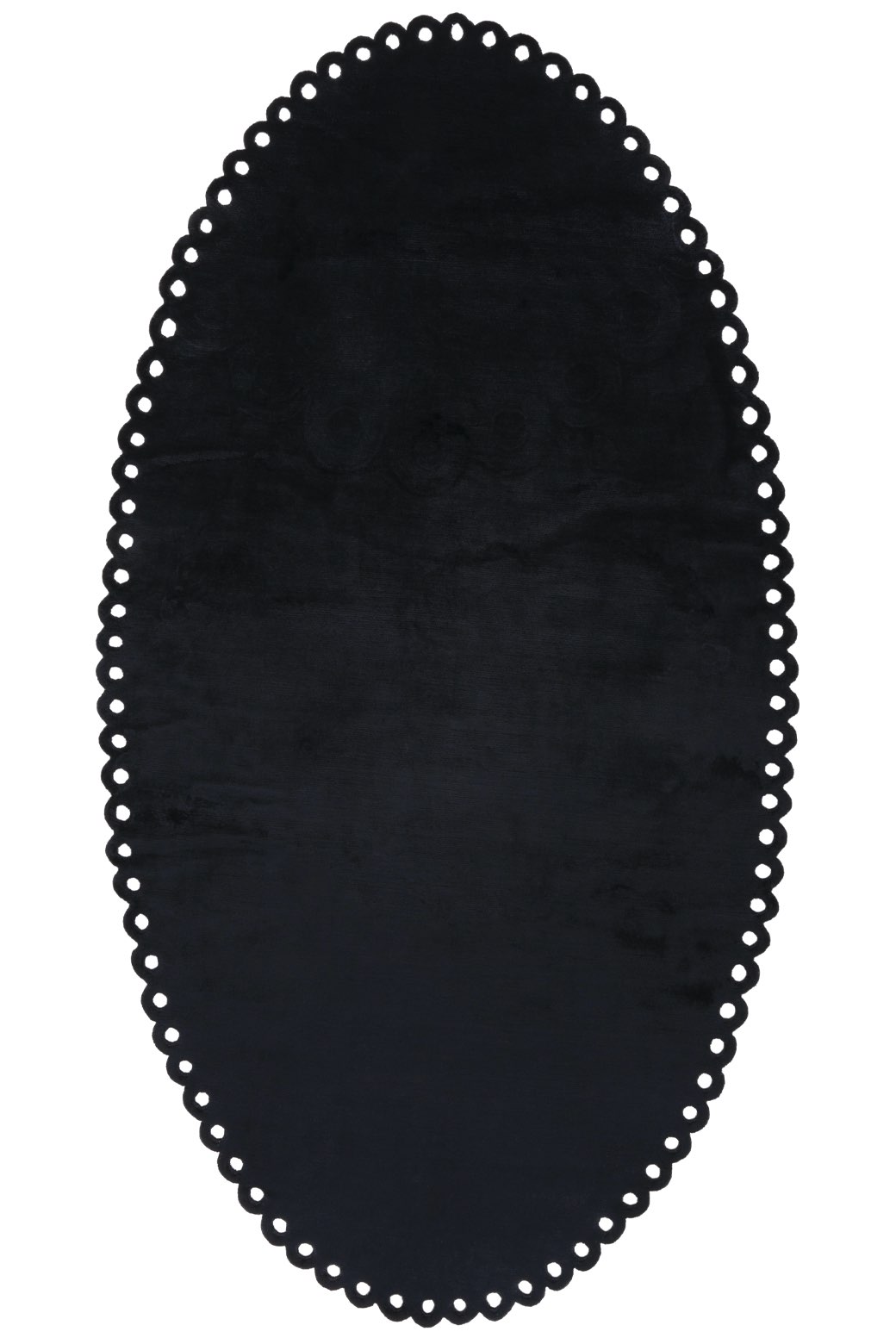 Kant met tapijt gezicht ovaal handgeweven tapijt