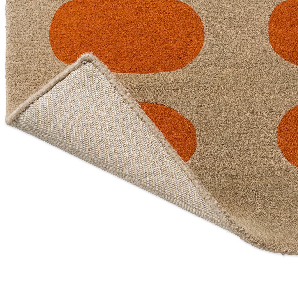 Optical Oval Orange/Sand vloerkleed | Maat: 120 × 180 cm