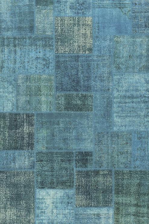 Donkerturquoise patchwork tapijt | Maat: 300 × 400 cm