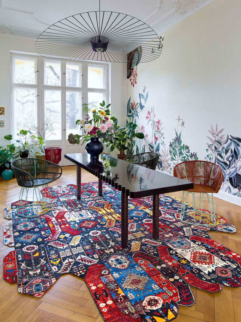 Multishape handgemaakte luxe vloerkleed