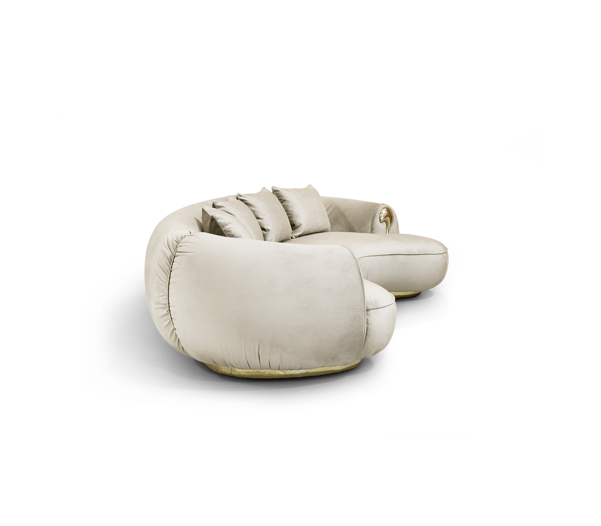 Solara crème gebogen luxe bank