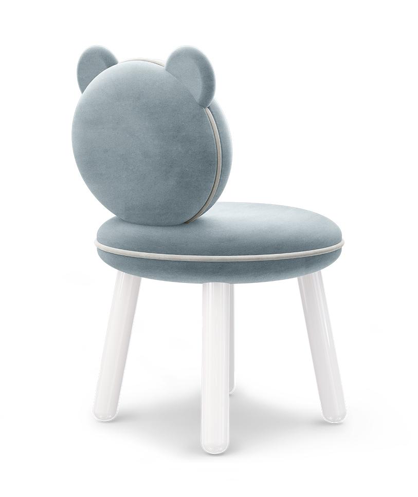 Fluffy Bear lichtblauwe kinderstoel