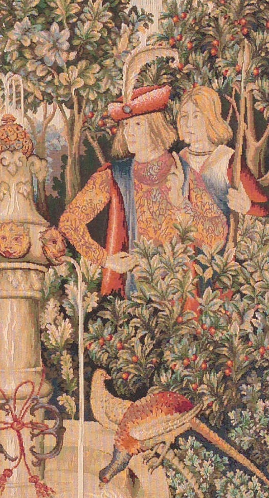 Unicorn at the Fountain wandtapijt | Maat: 75 × 150 cm