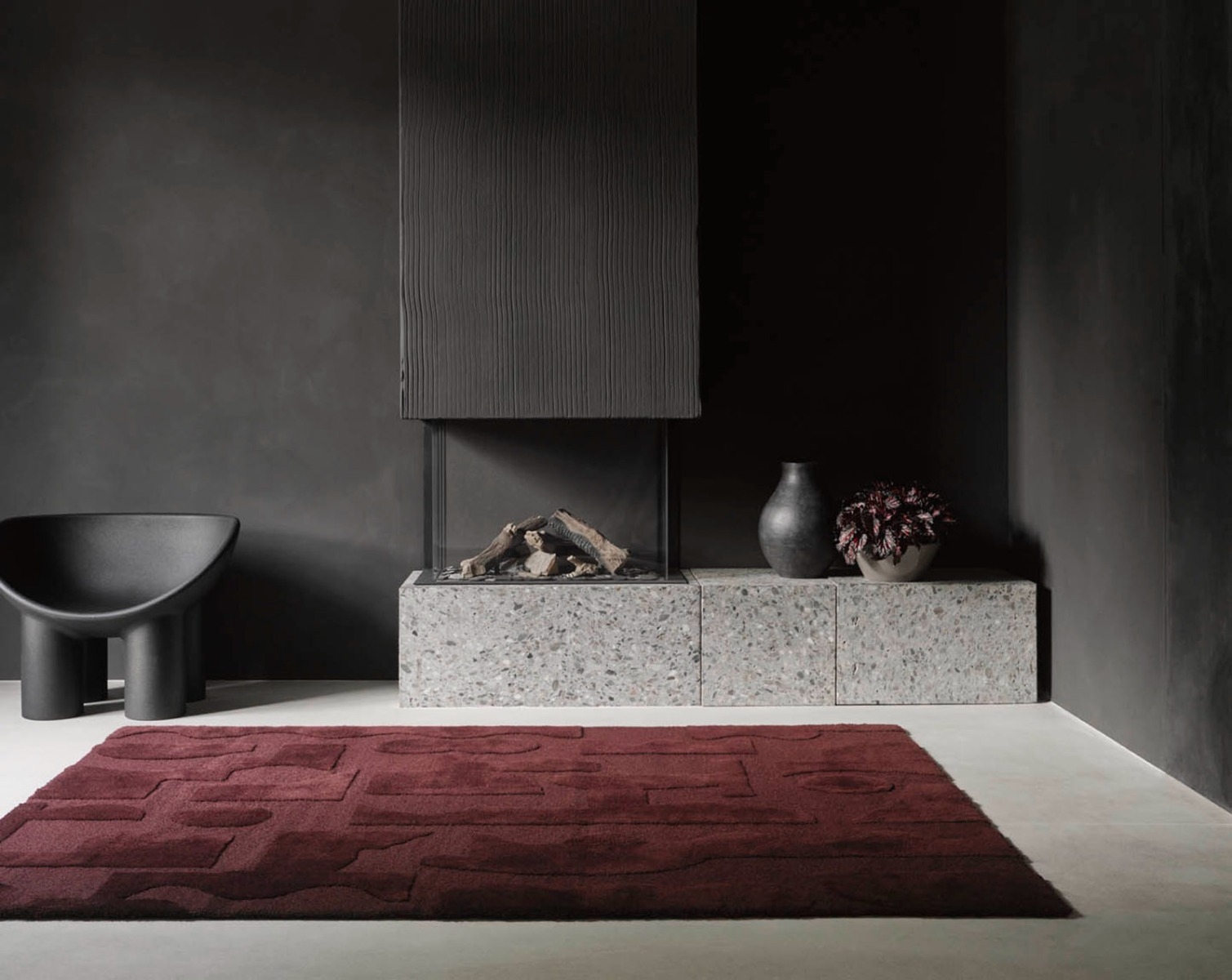 Mural modest bordeaux tapijt | Maat: 140 × 200 cm