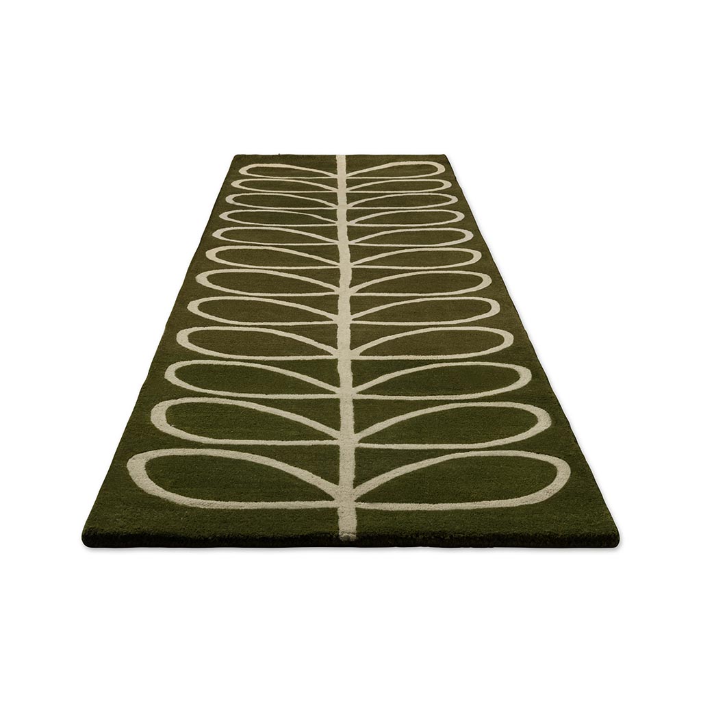 Linear Stem Runner Olive vloerkleed