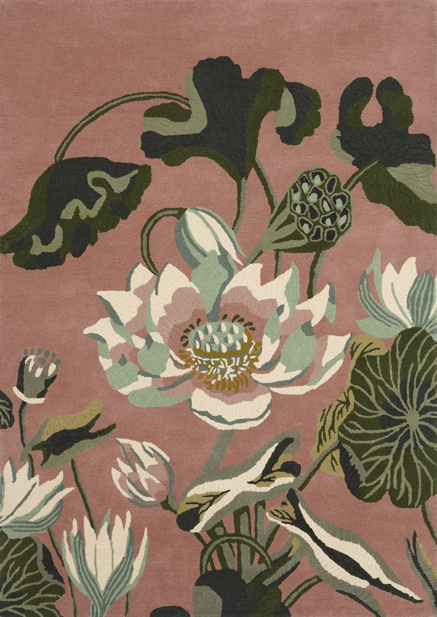 Waterlily dusty rose tapijt | Maat: 120 × 180 cm