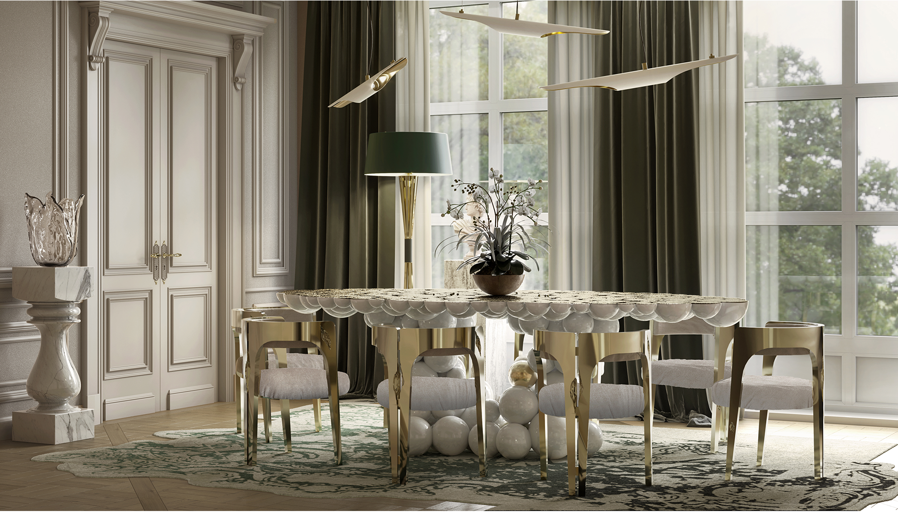 Orbit witte luxe eettafel