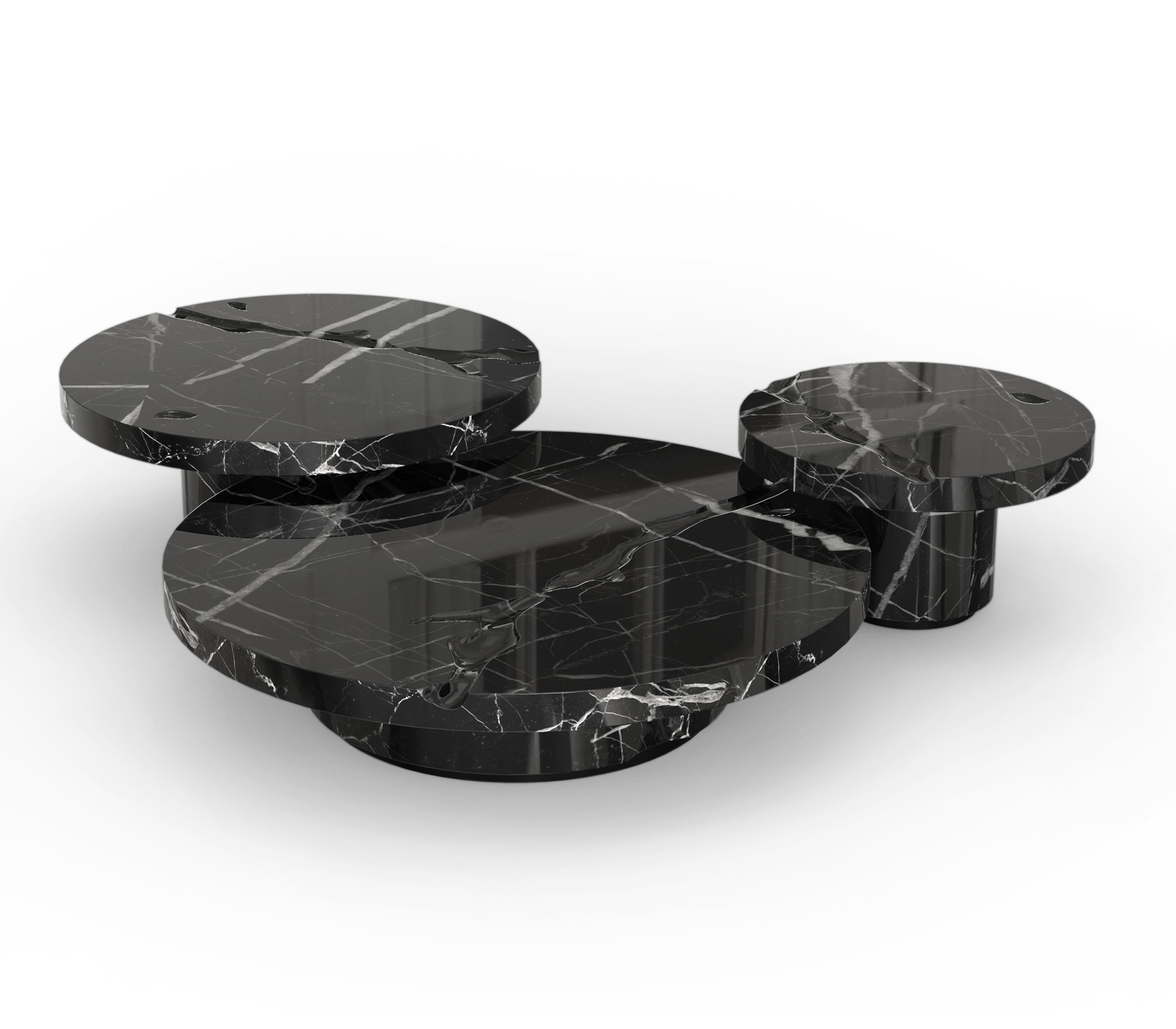 Dominion Nero Marquina 3-delige salontafelset