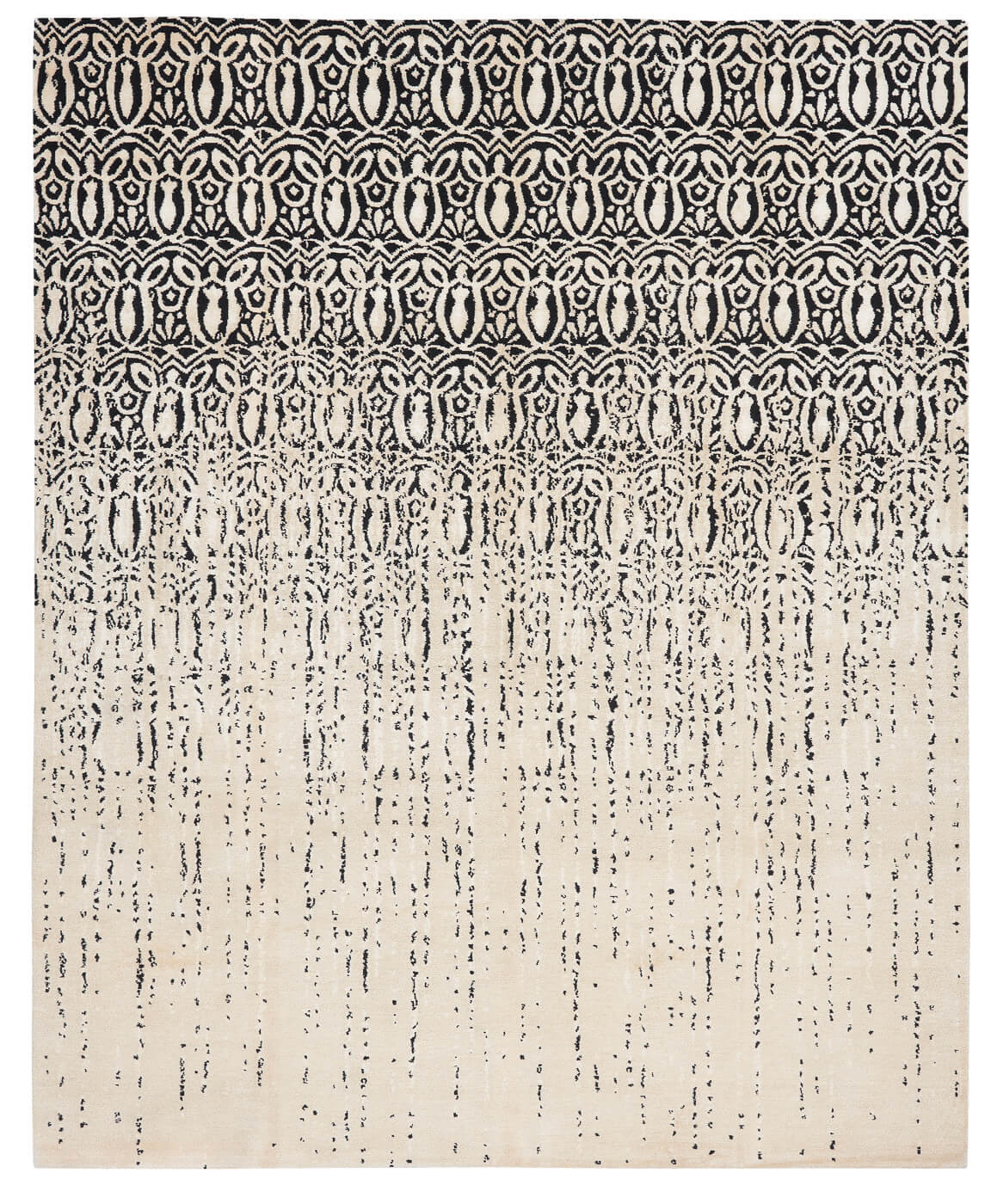Bomba vendetta zwart en wit tapijt | Maat: 450 × 550 cm