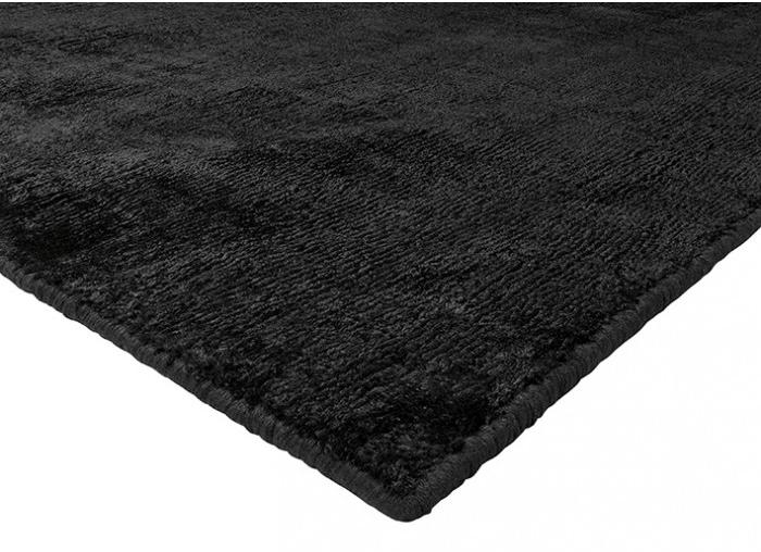 Effen Black Indiaas handgeweven tapijt | Maat: 160 × 230 cm