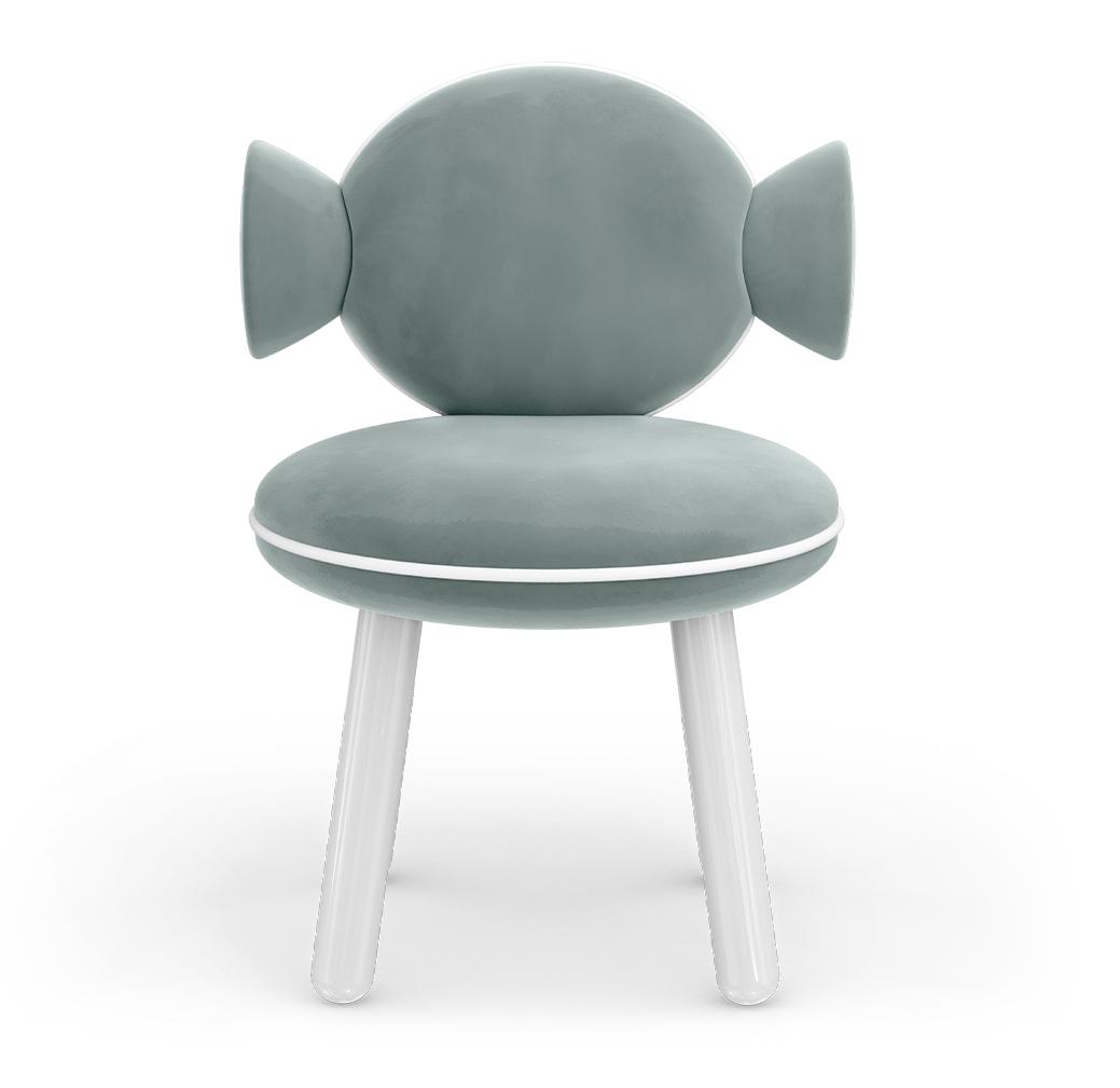 Lollipop blauwe poefstoel