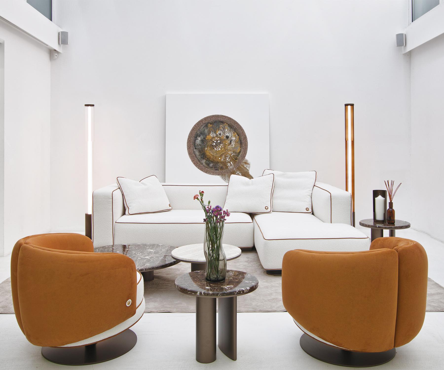 Bon Ton tweekleurige draaibare fauteuil