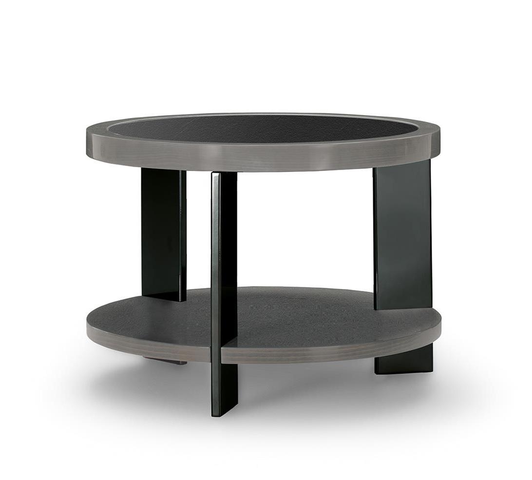 Zwarte ronde salontafel