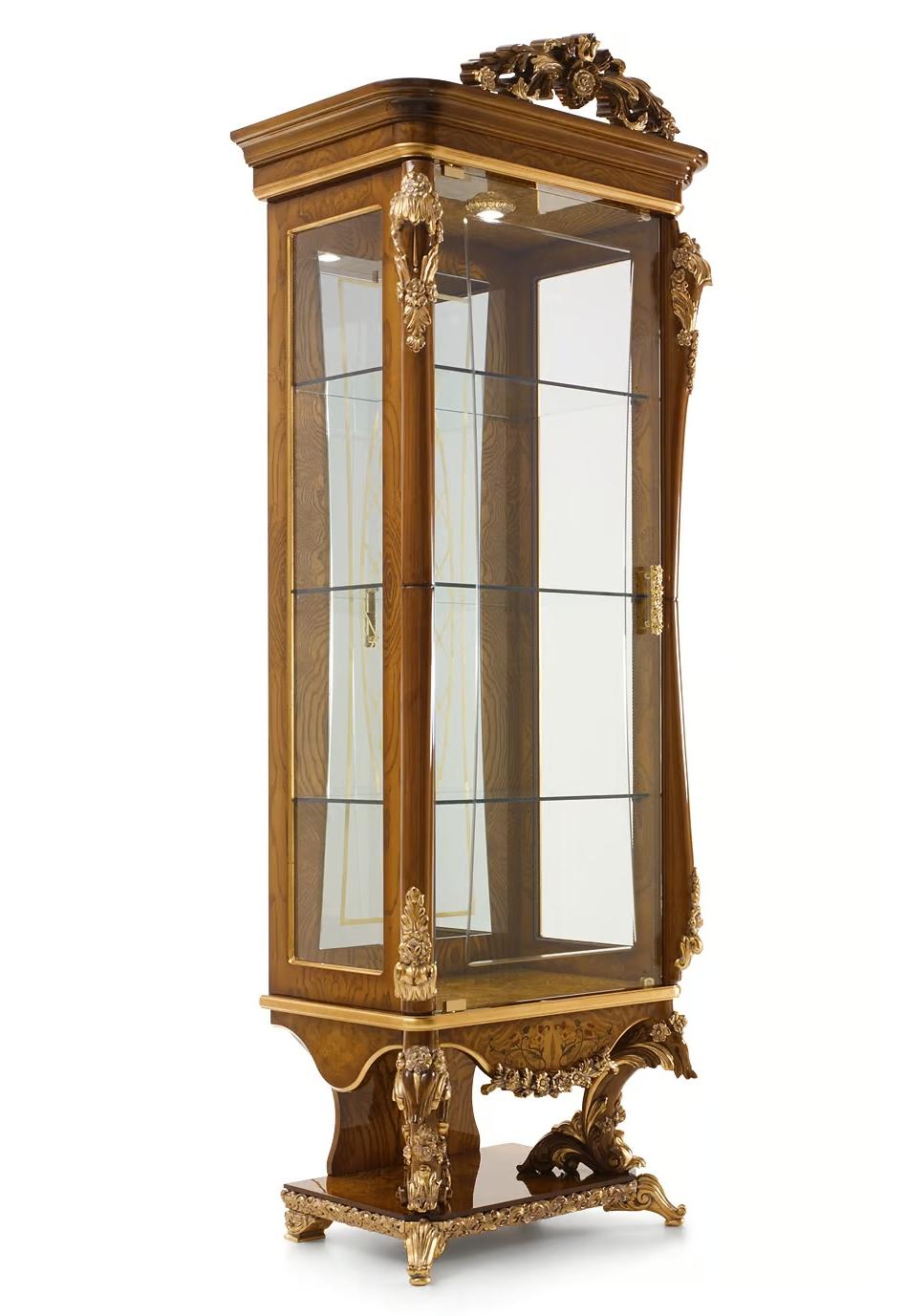 Italiaanse elegante glazen vitrinekast