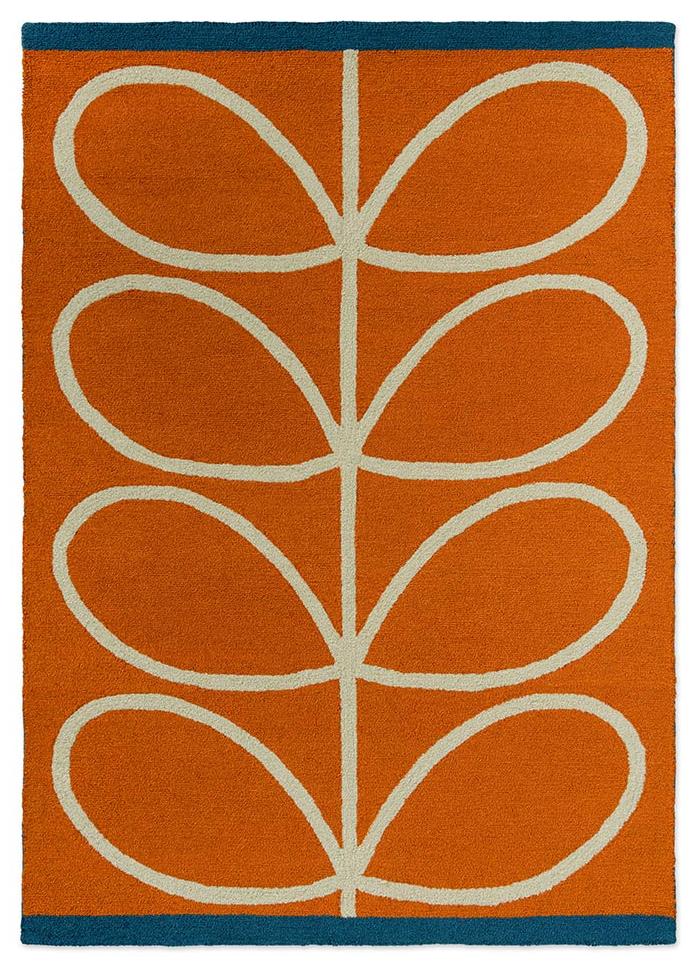 Linear stem oranje outdoor tapijt | Maat: 140 × 200 cm
