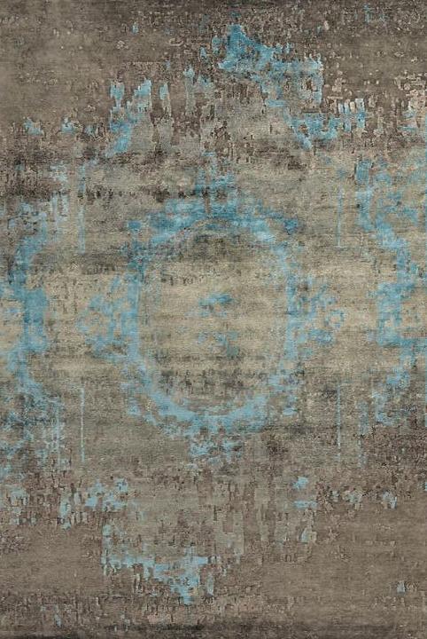 Handgeknoopt bamboe zijde Indiaas tapijt