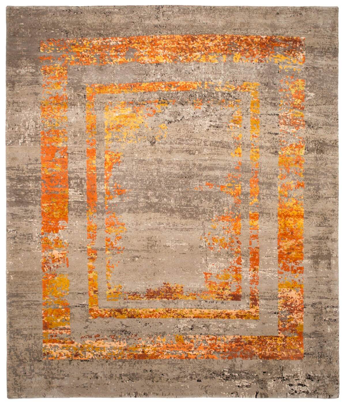 Artwork 27 triple border oranje vloerkleed