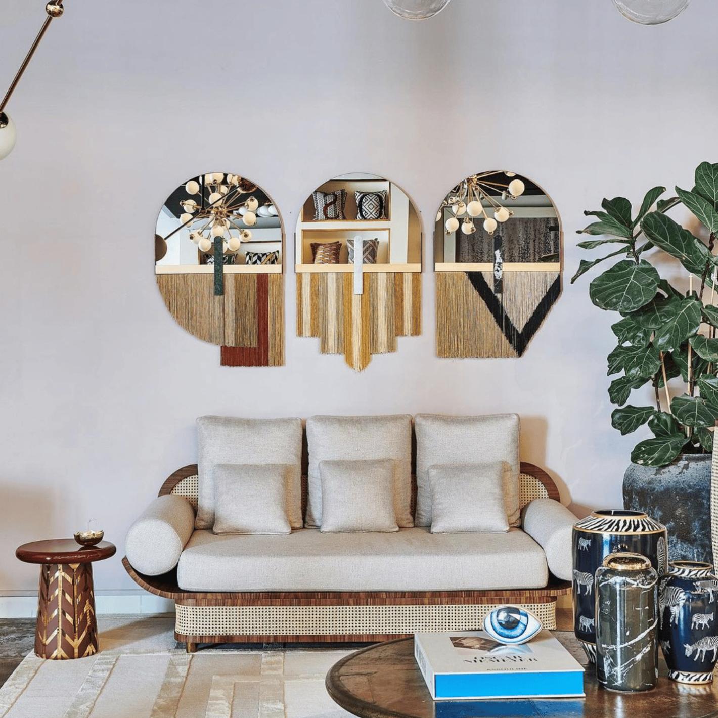 Souk gele decoratieve wandspiegel - 2
