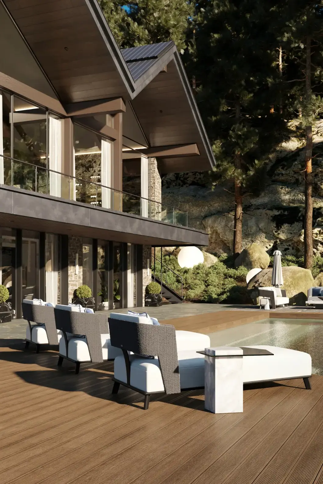 Crown grijze tuinligstoel