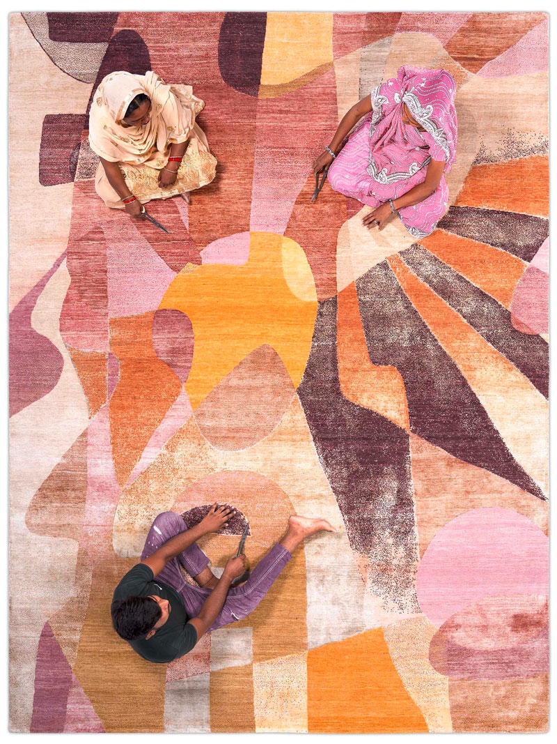 Red Sunset luxe vloerkleed