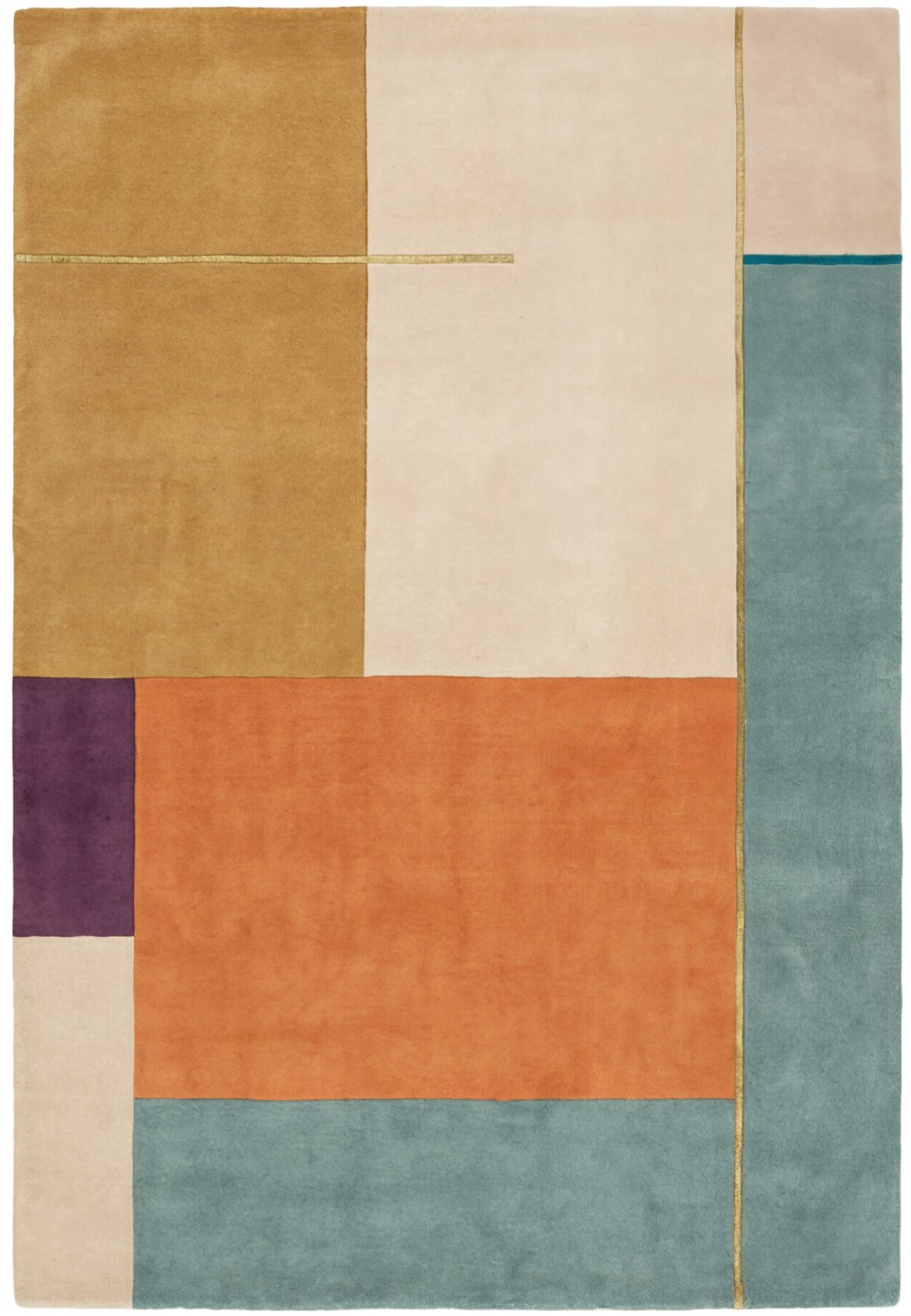 Warm Blocks design vloerkleed