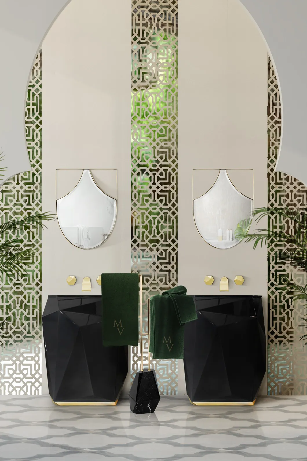 Brilliance zwarte handdoekrek