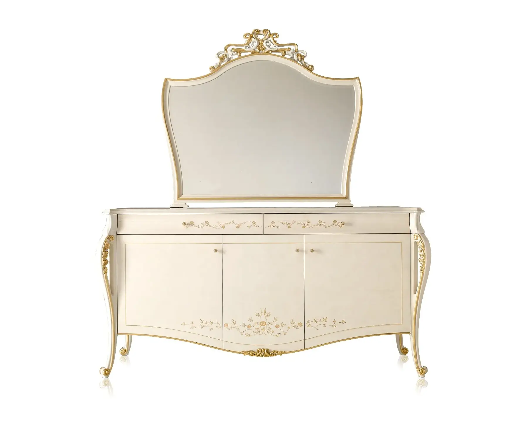 Italiaans ivoren dressoir | Configuratie: Met spiegel