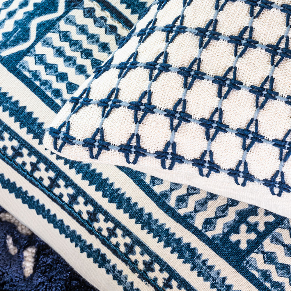 Kuba Indigo 60 × 60 kussen