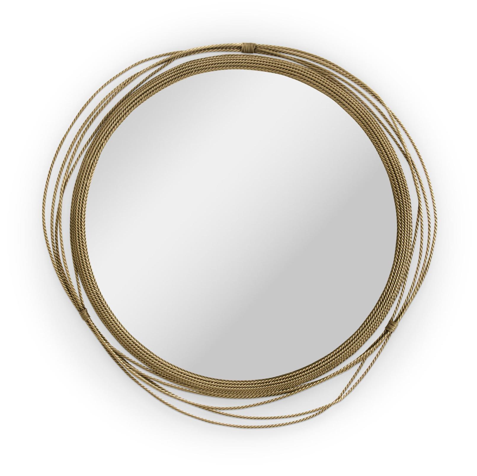 Ronde messing wandspiegel