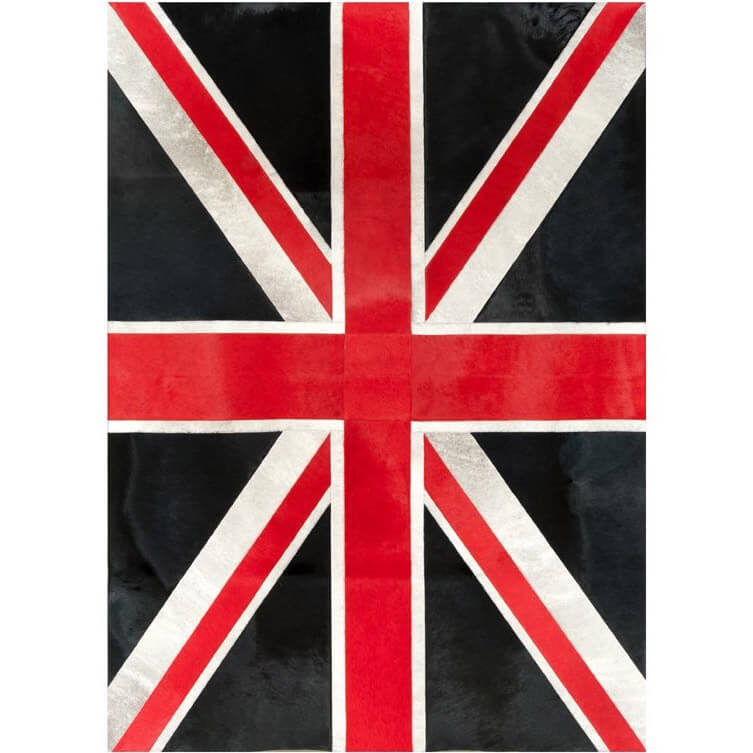 Union jack col.1 koeienhuid tapijt | Maat: 135 × 185 cm
