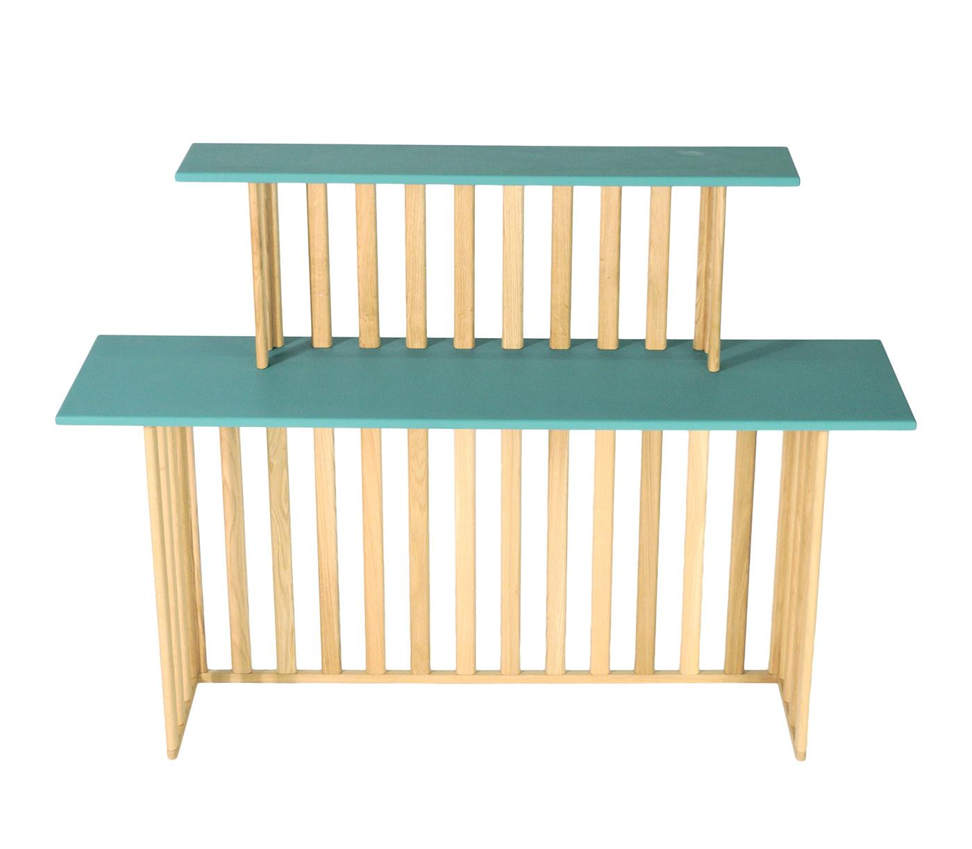 Groene twee-niveau consoletafel