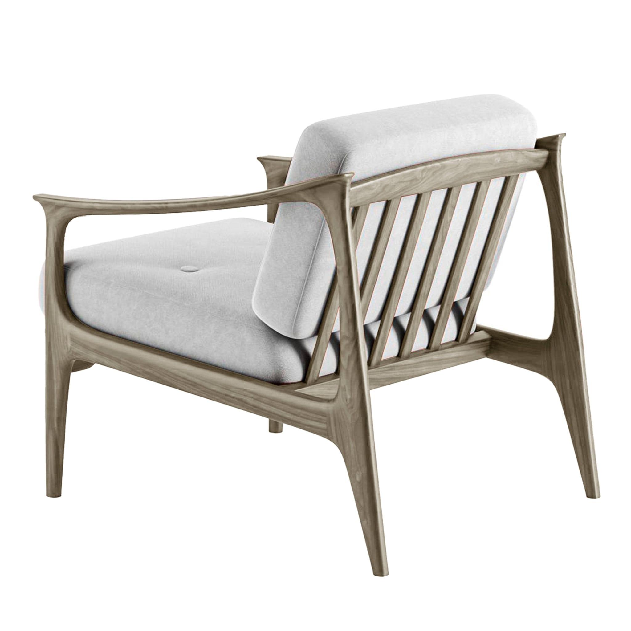 Quiete grijze massief walnoten fauteuil | Kleur: Linen BEL-LINO G077 12
