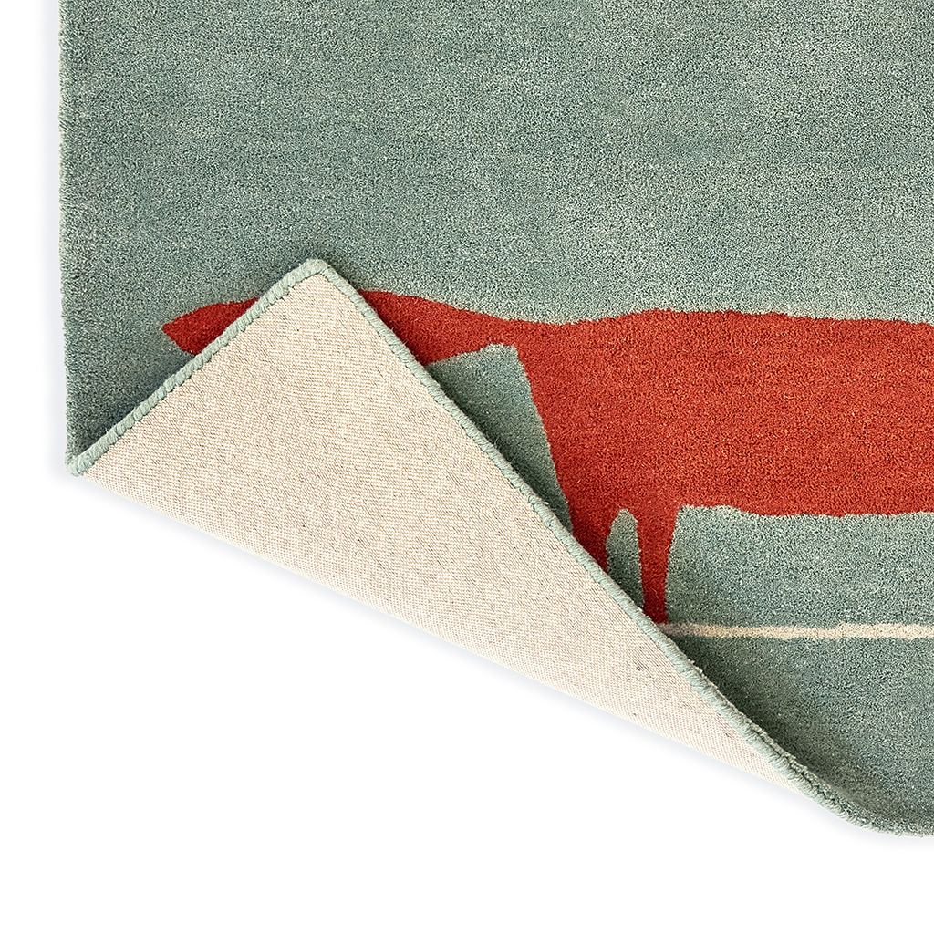 Mr. fox mint/poppy tapijt | Maat: 120 × 180 cm