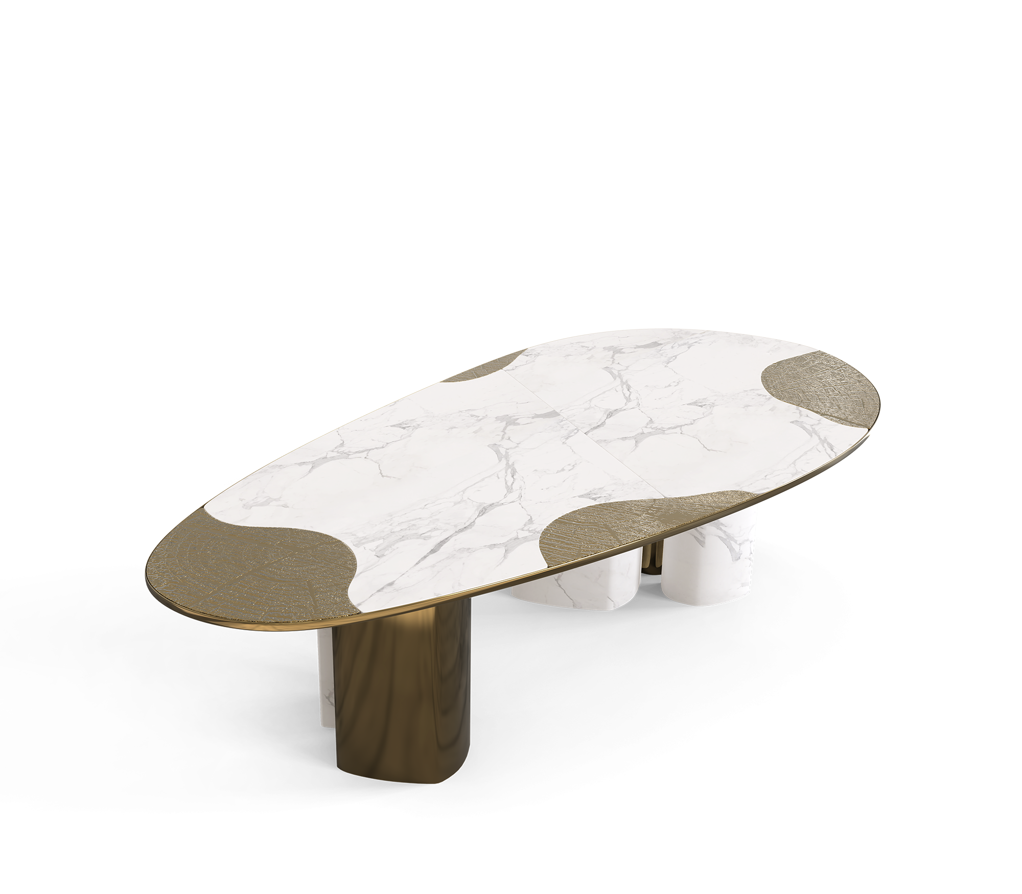 Athena Carrara marmer en patina eettafel