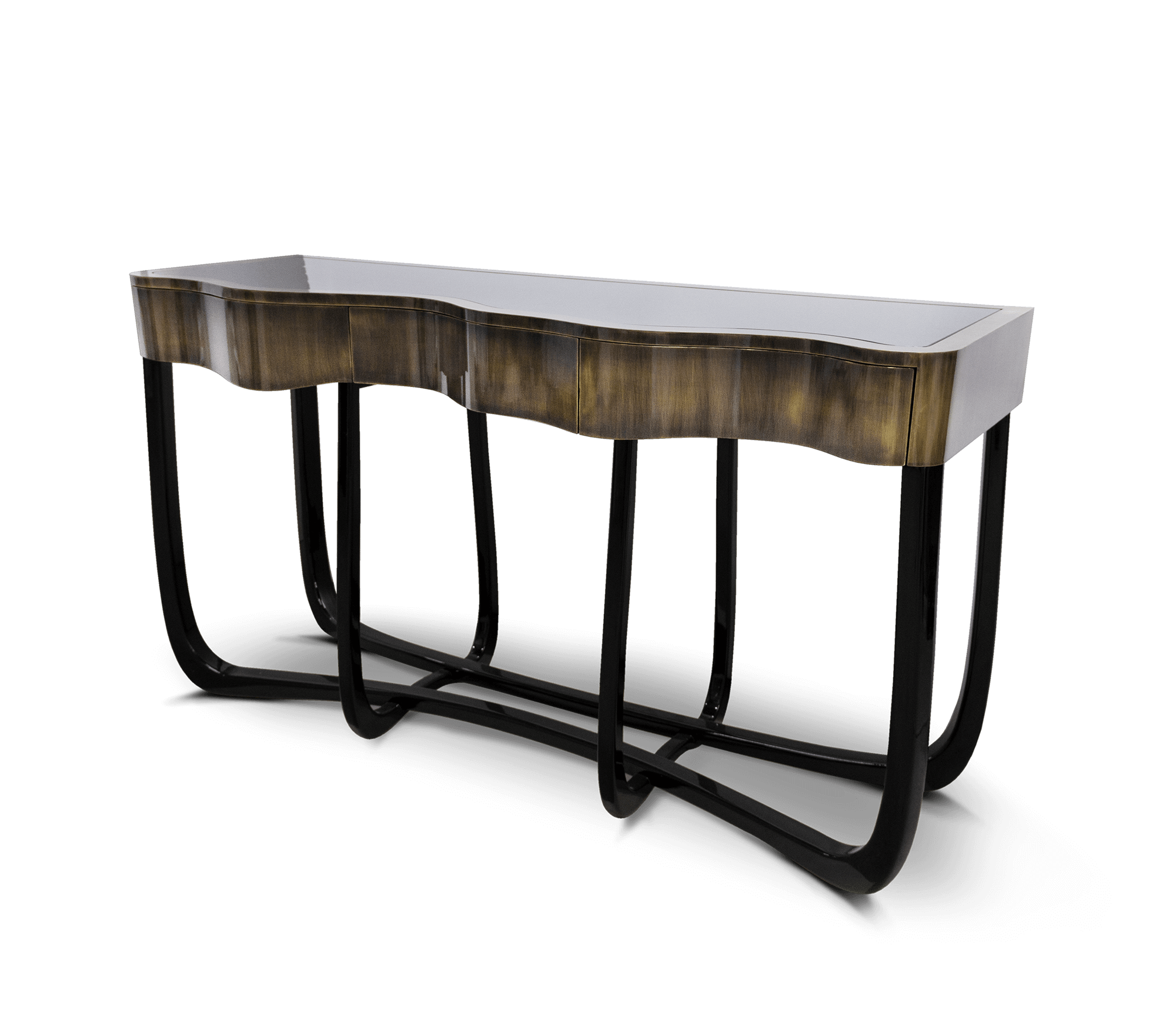 Serpentine patina console