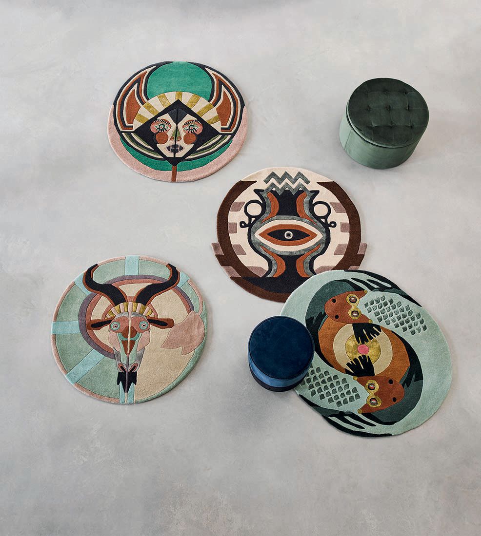 Zodiac vissen cirkel rond tapijt | Maat: Ø 100 cm