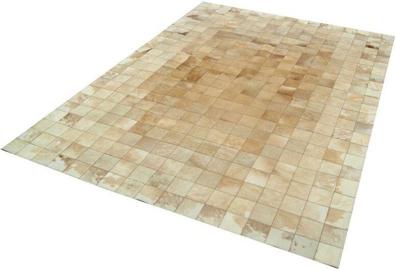 Mozaïek beige koeienhuid tapijt | Maat: 120 × 180 cm