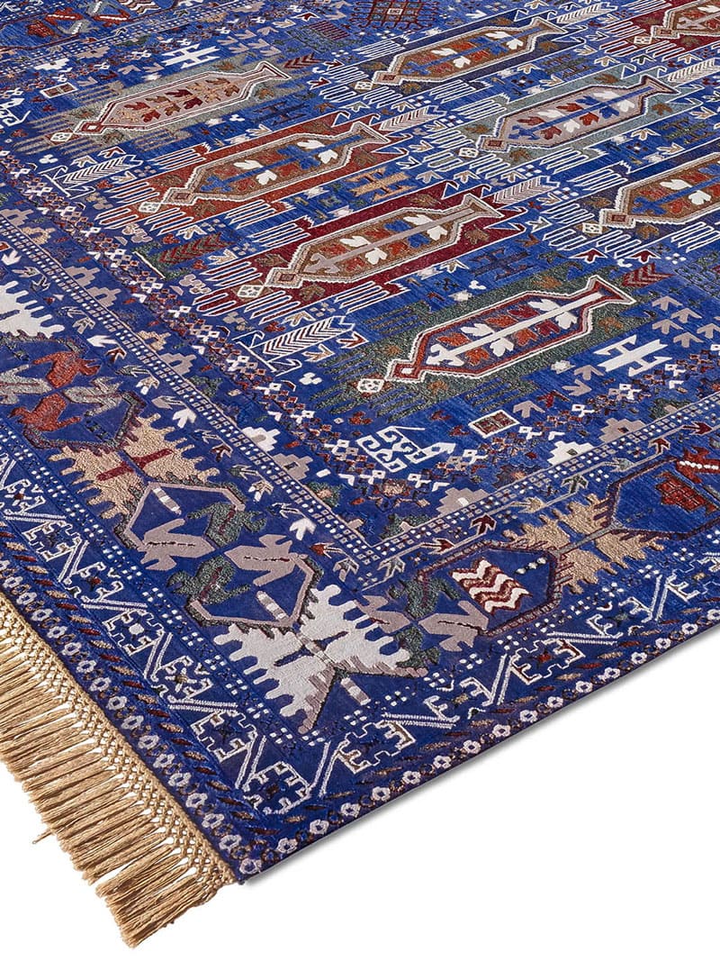 Balouch Blue luxe handgeknoopt tapijt | Maat: 140 × 210 cm