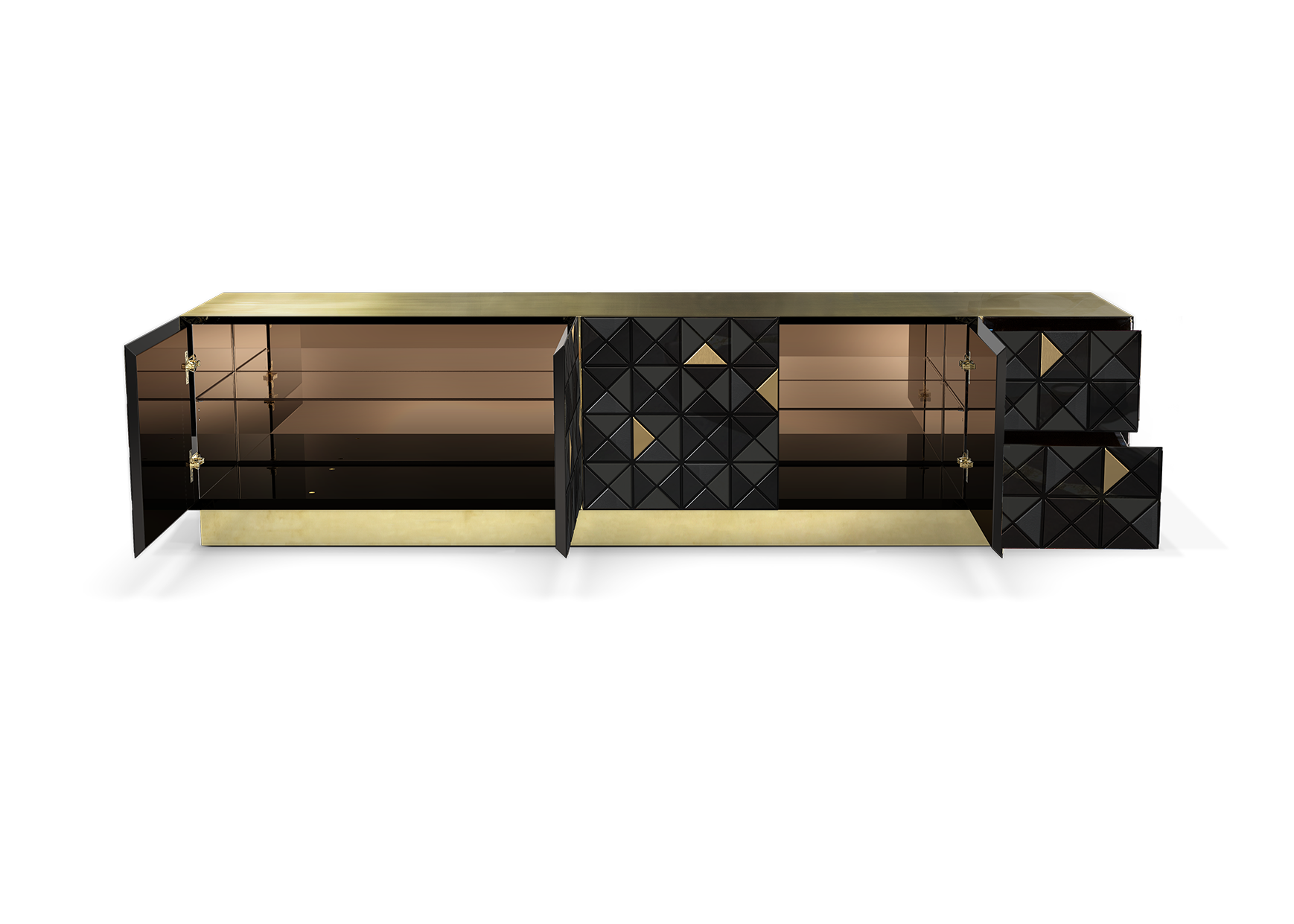 Mosaic zwart goud tv-kast